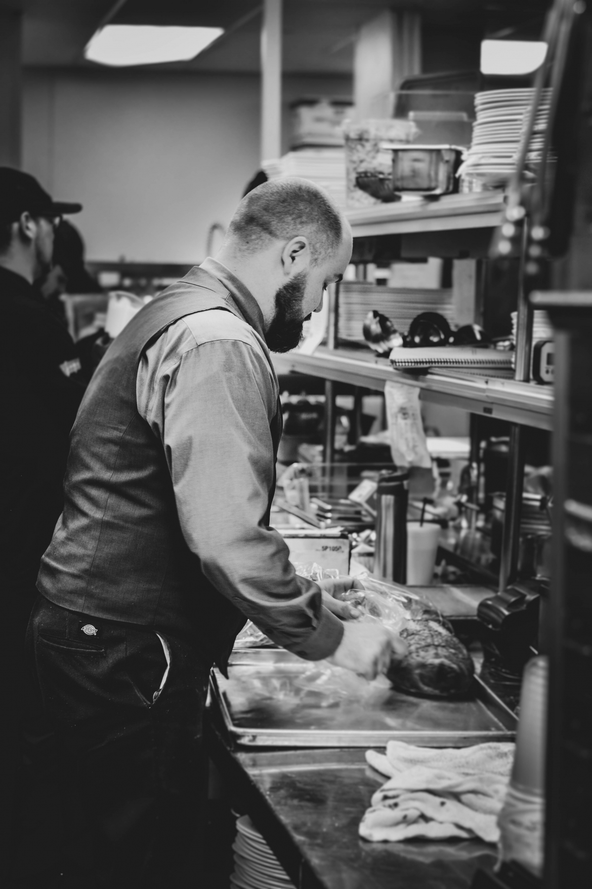 Ben Goedde of Jag's Steak and Seafood in kitchen